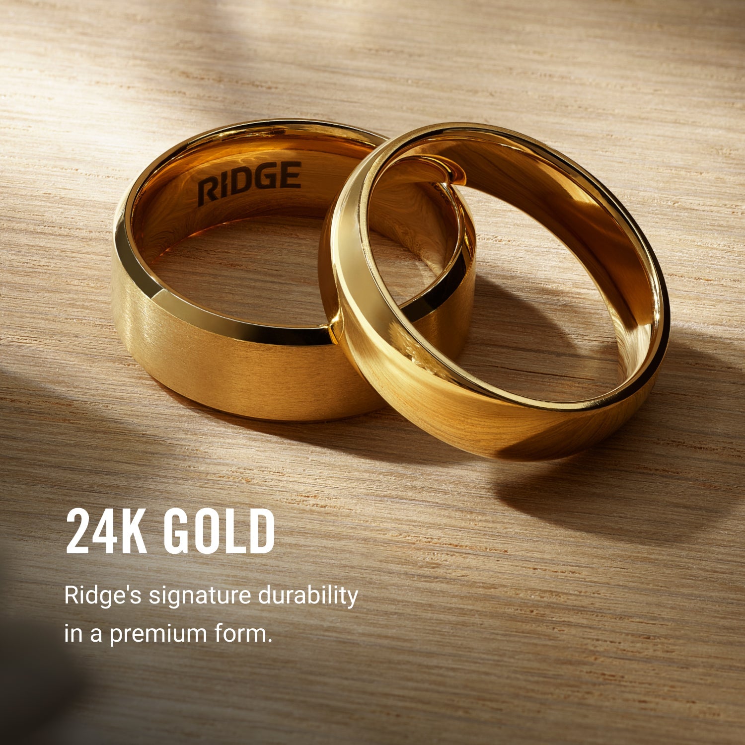 6mm Rounded Ring Set - 24K Gold - Tantalum
