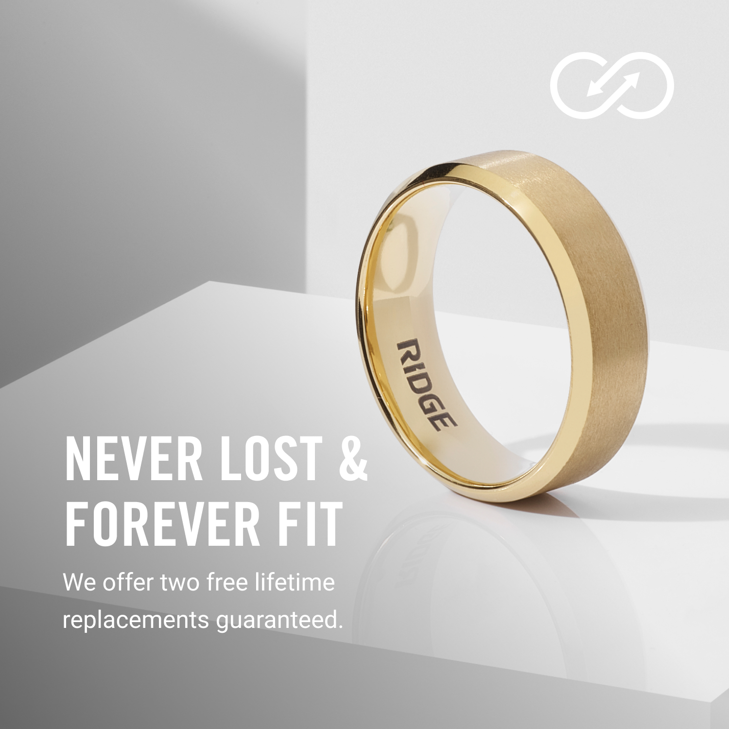 8mm Beveled Ring Set - 24K Gold - Tantalum
