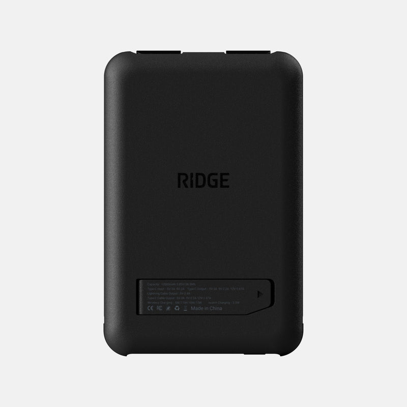 Ridge Power Bank - 10k mAh - Matte Black