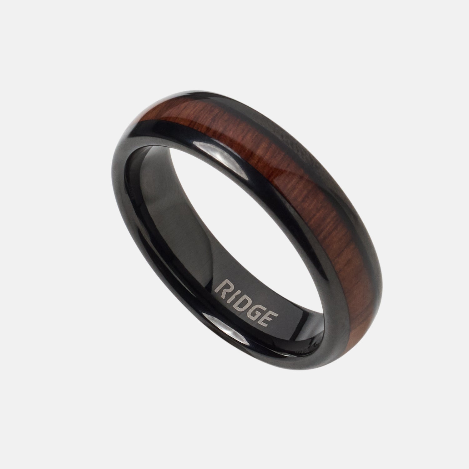 6mm Rounded Ring Set - Mopane Wood