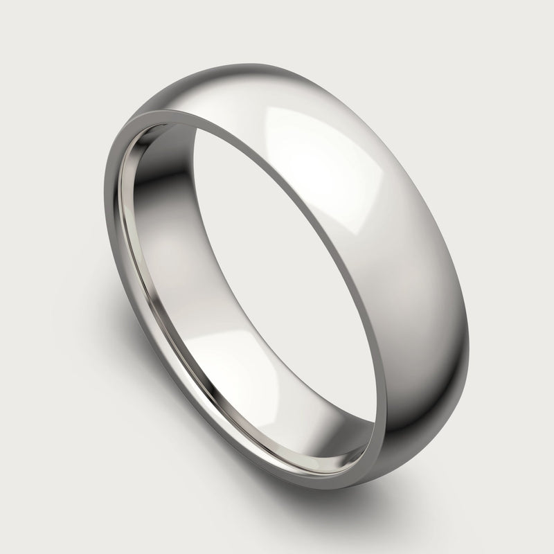 6mm Rounded Ring Set - Platinum - Tantalum