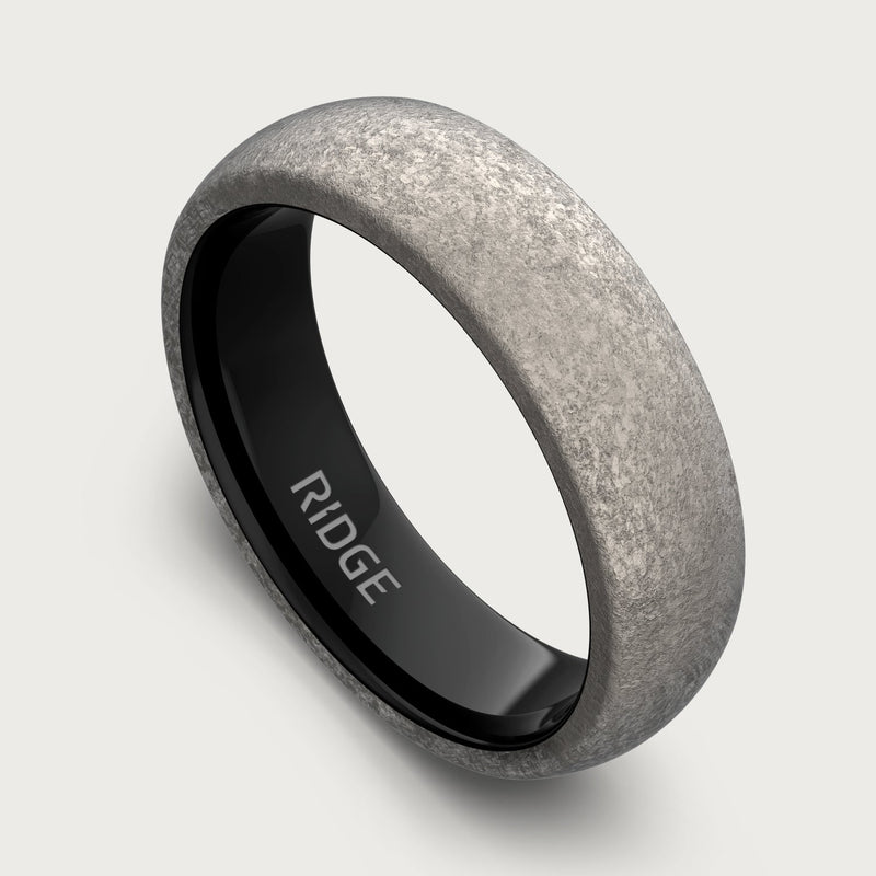 6mm Rounded Ring Set - Stonewashed Titanium